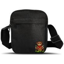 Shoulder Bag Pequena Ursinho Rich DTF Premium Bolsa de Lado Transversal Mini Necessaire Preta Shoulder Bag Pequena Ursinho Rich DTF Premium Bolsa de Lado Transversal Mini Necessaire Preta