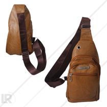 Shoulder bag pochete transversal marrom masculino