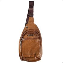 Shoulder Bag Pochete Transversal Masculina Marrom Claro Shoulder Bag Pochete Transversal Masculina Marrom Claro