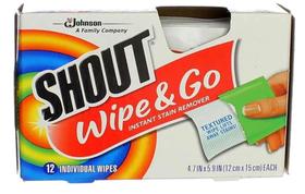 Shout Wipe And Go Lenços Removedores Instantâneos De Manchas - Johnson