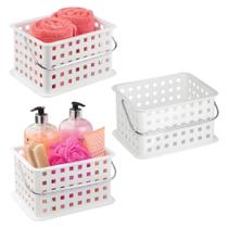 Shower Caddy Basket iDesign, conjunto de 3 plásticos brancos
