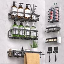 Shower Caddy DTUQYX, pacote com 9 unidades, aço inoxidável, preto à prova de ferrugem