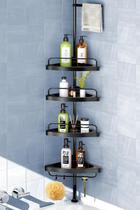 Shower Caddy HAMITOR Corner Tension Pole em aço inoxidável de 4 camadas Shower Caddy HAMITOR Corner Tension Pole em aço inoxidável de 4 camadas