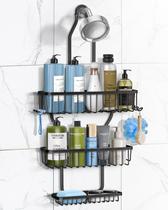 Shower Caddy Hanging MSAICOE Never Rust com cesta de sabonete preta