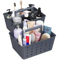 Shower Caddy Lifewit Portable com alça, 2 peças de plástico azul ardósia Shower Caddy Lifewit Portable com alça, 2 peças de plástico azul ardósia