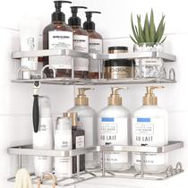 Shower Caddy Sakugi Corner, pacote com 2 unidades, aço inoxidável prateado Shower Caddy Sakugi Corner, pacote com 2 unidades, aço inoxidável prateado