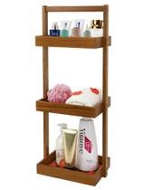 Shower Caddy Utoplike Teak de 3 camadas com alça