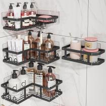 Shower Caddy Youvip Adhesive Corner com suporte de sabonete, pacote com 4 unidades, preto Shower Caddy Youvip Adhesive Corner com suporte de sabonete, pacote com 4 unidades, preto
