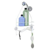Shower Caddy Zenna Home resistente à ferrugem com prateleira de aço branco