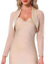 Shrug Allegra K Satin para vestido de noite feminino com champanhe
