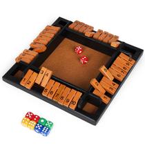 Shut The Box Dice Game Agirlgle de madeira para 1-4 jogadores com 12 dados