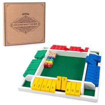 Shut The Box Game AMEROUS, placa de madeira de 30 cm, caixa de presente com 12 dados