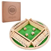 Shut The Box Game Wooderma para 2-4 jogadores, tabuleiro de madeira Shut The Box Game Wooderma para 2-4 jogadores, tabuleiro de madeira