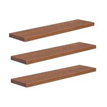 Si- 3 prateleiras suporte invisível de parede freijo 60x10 para organização de sala