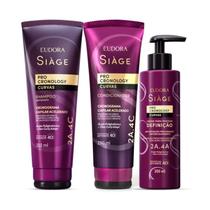 Siàge Pro Cronology Curvas Shampoo 250ml Condicionador 250ml Creme de Pentear Definição 300ml