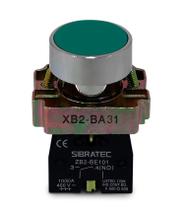 Sibratec - botão de impulso metalico ampb6g ou xb2-ba31 - verde 1na