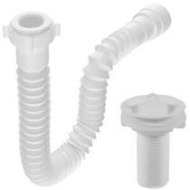 Sifão Branco + Válvula De Lavatório 7/8 Branca + Veda Rosca Sifão Branco + Válvula De Lavatório 7/8 Branca + Veda Rosca
