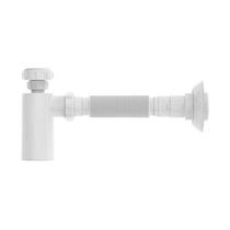 Sifão Copo para Lavatório Branco Blukit 480mm x 245mm DN38, 40 x 48 x 50 PVC Canopla Insertos