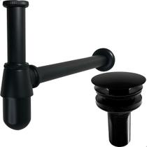 Sifao Copo Preto Fosco ⅞ Pol Metal E Valvula Click Ralo Pia Banheiro Cuba Esculpida Pia Suspensa Com Sifão Aparente Lavatorio Tanque 30mm Sifao Copo Preto Fosco ⅞ Pol Metal E Valvula Click Ralo Pia Banheiro Cuba Esculpida Pia Suspensa Com Sifão Aparente Lavatorio Tanque 30mm