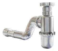 Sifão Copo Sanfonado Universal Flexível Cromado