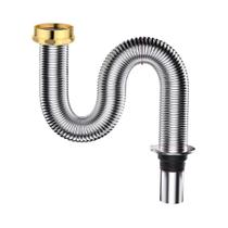 Sifão De Pia Flexível Em Aço Inoxidável 40Cm 60Cm Tubo De Drenagem Retrátil Para Cozinha E Banheiro