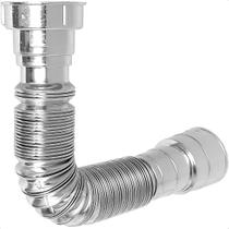 Sifão De Plástico Cromado Sanfonado Universal Para Pia Cuba Cozinha Banheiro Sifão PVC Flexível Prata Metalizado Tubo Extensível Tanque Lavatório