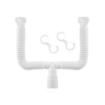 Sifão Duplo Sanfonado Extensível Docol 1231826 72cm Branco Universal