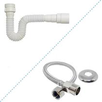 Sifão Flexível Multiuso Pia Tanque Com Engate Flexivel 40cm Sifão Flexível Multiuso Pia Tanque Com Engate Flexivel 40cm