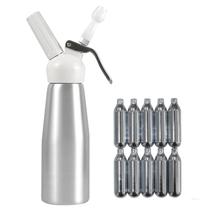 Sifão Garrafa Para Chantilly Prata 500mL + 10 Ampolas