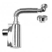 Sifão Lavatório Parede Flexível Cromado com Copo-blukit