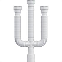 Sifao Pvc Flexivel Herc Branco Triplo Com Anel 2605 Sifao Pvc Flexivel Herc Branco Triplo Com Anel 2605