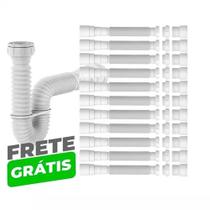 Sifão Sanfonado Ajustável Multiuso Universal 70cm Kit 12 Und
