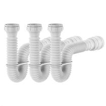 Sifão Sanfonado Ajustável Tubo Multiuso Universal 70cm Kit 3