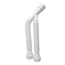 Sifão Sanfonado Duplo 80Cm Lavatório/Pia/Tanque Branco Branco