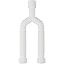 Sifão Sanfonado Duplo Blukit Branco Universal Flexível Pia Dupla Cozinha Lavanderia Encanador Sifão Sanfonado Duplo Blukit Branco Universal Flexível Pia Dupla Cozinha Lavanderia Encanador