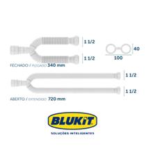 Sifão sanfonado duplo Blukit pvc branco