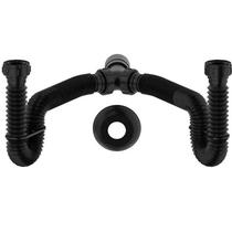 Sifão Sanfonado Duplo Lavatório/Pia/Tanque 80Cm Preto Preto Sifão Sanfonado Duplo Lavatório/Pia/Tanque 80Cm Preto Preto