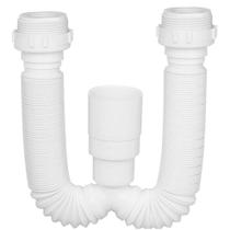Sifão Sanfonado Duplo Universal Ajustável Flexílvel PVC Branco Para Válvula Pia, Tanque E Lavatorio Lavabo Iguatemi Sifão Sanfonado Duplo Universal Ajustável Flexílvel PVC Branco Para Válvula Pia, Tanque E Lavatorio Lavabo Iguatemi