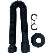 Sifao Sanfonado Extensivel Censi Preto Fosco 1,5M Com Suporte E Canopla ( Pia - Tanque - Lavatorio ) - 7211