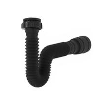 Sifão Sanfonado Extensível Flexível PVC Preto Até 70cm Cozinha Pia Banheiro Tanque Universal