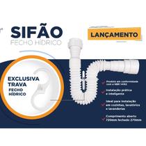 Sifão Sanfonado Flex Universal Ralo Pia Tanque Lavatório Água Quente/Fria