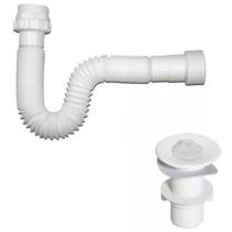 Sifão Sanfonado Flexível 1,5 Metros + Válvula 7/8 Lavatório