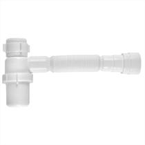 Sifão Sanfonado Preto Com Copo Pvc Astra Branco