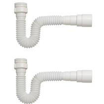 Sifão Sanfonado Tubo Extensível Multiuso Branco 72cm Universal Socel 2 Unidades