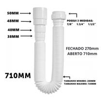 Sifão Sanfonado Universal Branco 710 mm Marca Liege