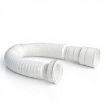 Sifão Sanfonado Universal Branco Simples 70cm Ajustável Para Lavatório / Pia / Tanque Plastuning