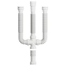 Sifão Triplo Sanfonado Extensivo Branco Para Cuba - Blukit