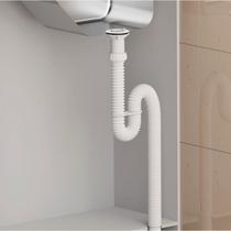 Sifão Tubo Extensível 2,0 m Branco c/ Suporte