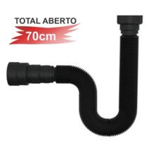 Sifão Tubo Extensível Flexível Sanfonado Preto Black Blukit