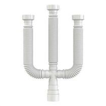 Sifão Tubo Extensível Triplo Universal Multiuso Pvc Branco